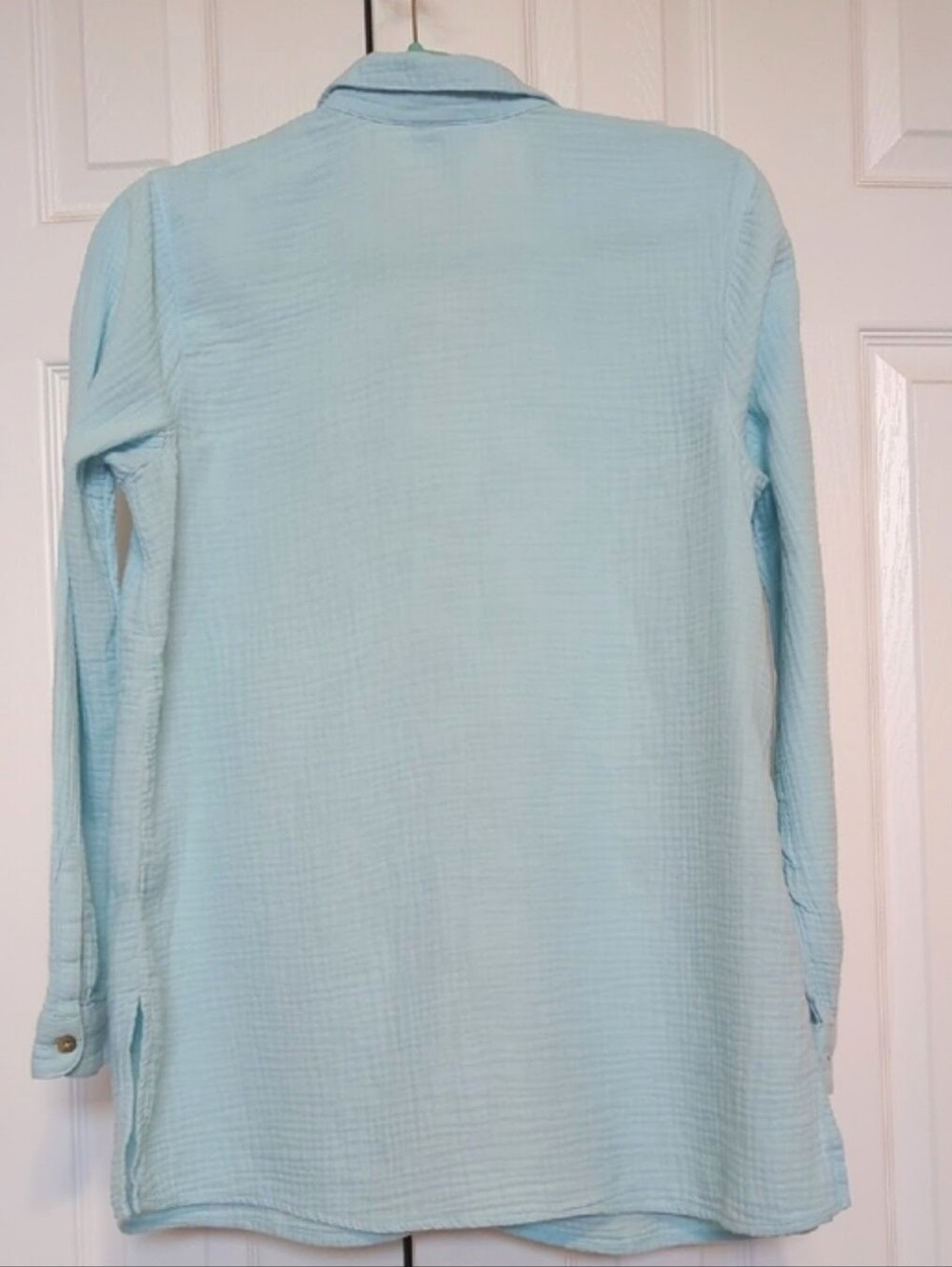 J Jill Aqua Gauze Buttondown Blouse Size Small - Picture 2 of 5
